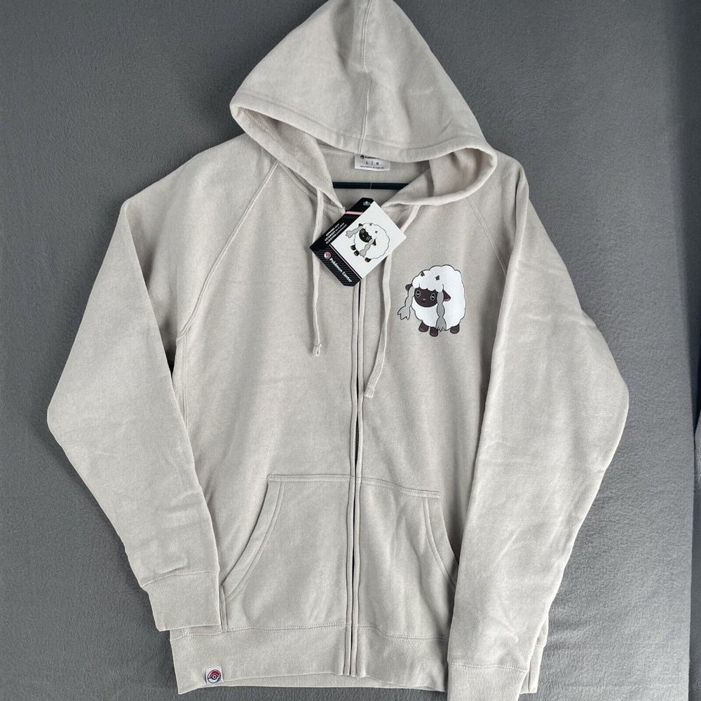 Pokemon Center Wooloo Full Zip Hoodie Mens Large Rare Discontinued Collectible